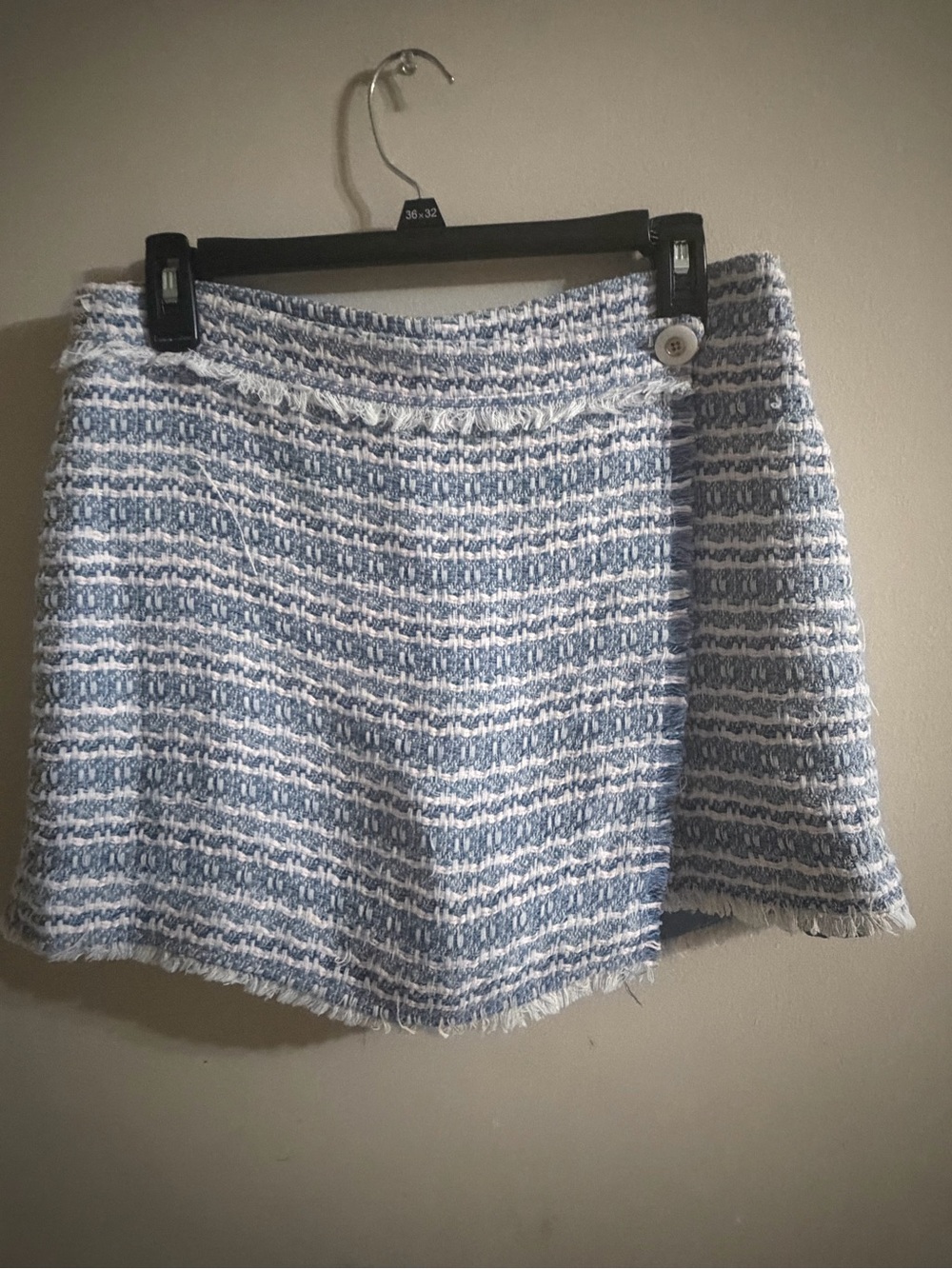 House of Harlow 1960 Blue and White Tweed Set Mini Skirt and Bustier Crop Top